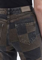 Bayan Kahverengi Orta Bel Wide-Leg Pantolon 