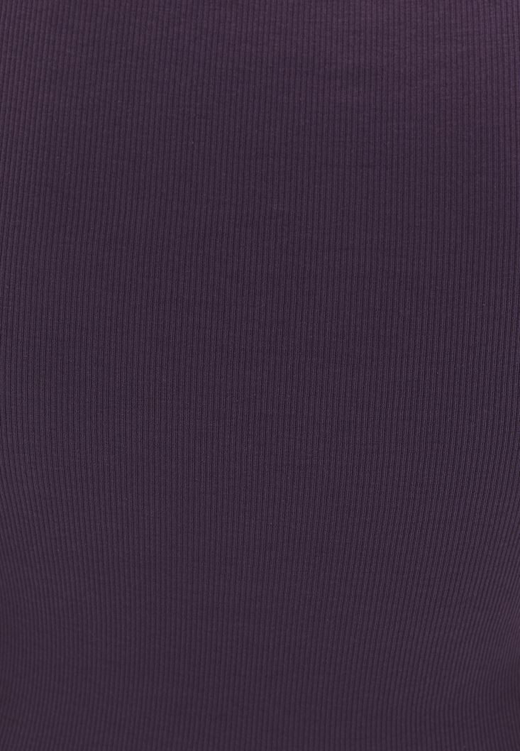 Women Purple Cotton Scope Neck Tshirt