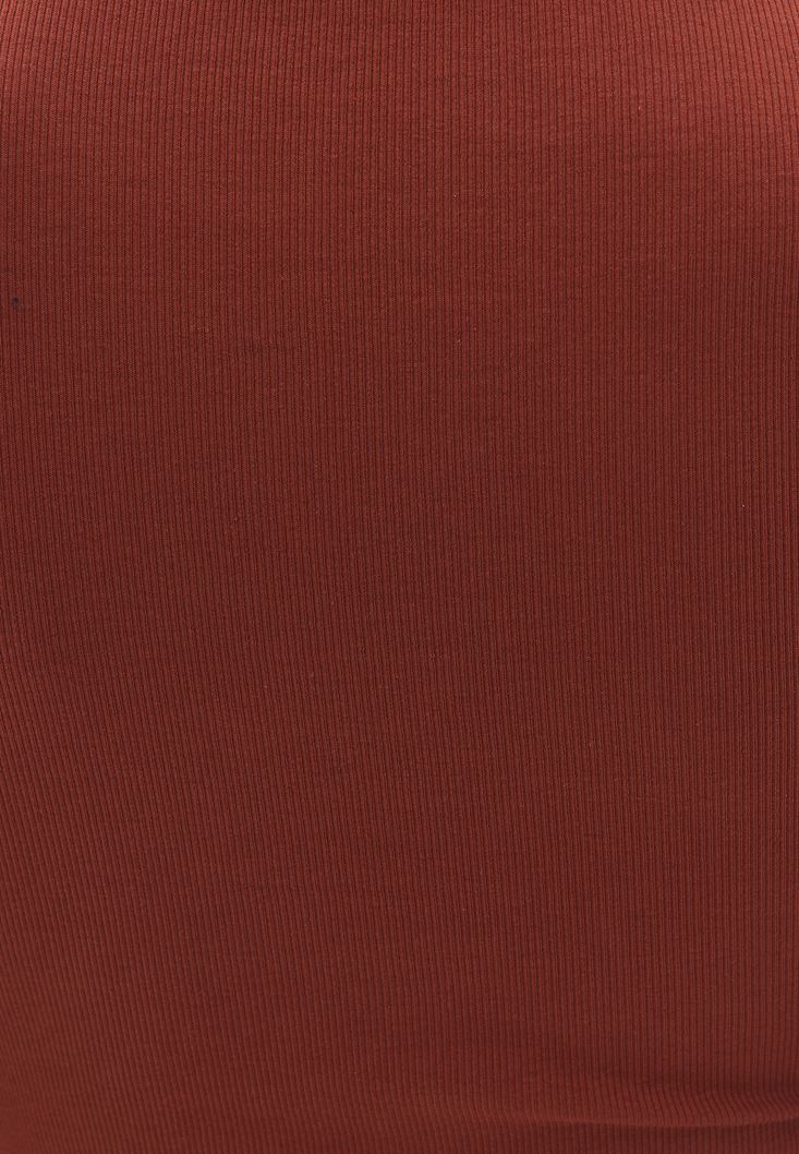Women Brown Tshirt with Tie-up Detail