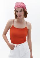 Women Red Singlet with Thin Straps