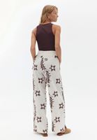 Women Beige Ultra High Rise Straight Fit Pants