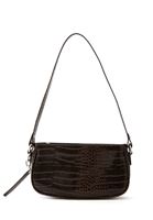 Women Brown Crocodile Texture Shoulder Bag 