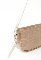 Women Beige Crocodile Texture Shoulder Bag 