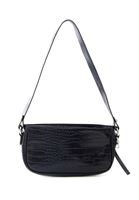 Women Navy Crocodile Texture Shoulder Bag 