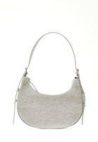 Women Silver Hobo Bag with Buckle Detail