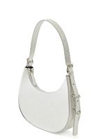 Women Silver Hobo Bag with Buckle Detail