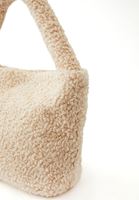 Women Beige Bag with Plush Detail