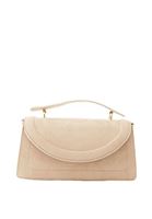 Women Beige Suede Box Bag