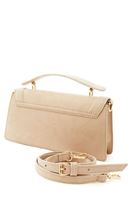 Women Beige Suede Box Bag