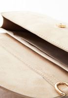 Women Beige Suede Box Bag