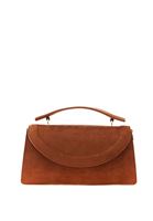 Women Brown Suede Box Bag