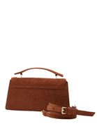 Women Brown Suede Box Bag