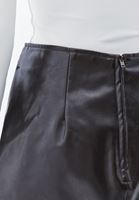 Women Brown Vegan Leather Mini Skirt