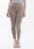 Women Brown Curvy Skinny Denim Pants