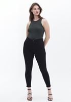 Bayan Siyah Curvy Skinny Pantolon ( TENCEL™ )