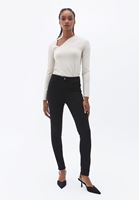 Women Black High Rise Skinny Fit Pants