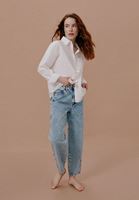 Women Blue Ultra High Rise Baloon Fit Pants