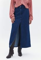 Women Blue Ultra High Rise Denim Skirt