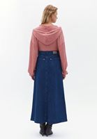 Women Blue Ultra High Rise Denim Skirt