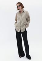 Women Beige Oversize Shirt 