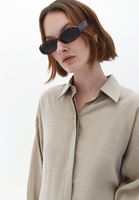 Women Beige Oversize Shirt 