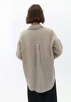 Women Beige Oversize Shirt 