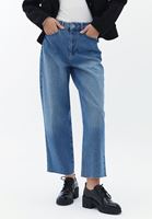 Women Blue Ultra High Rise Barrel Fit Denim Pants