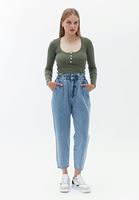 Women Blue High Rise Baggy Fit Denim Pants