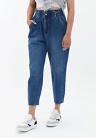 Women Blue High Rise Baggy Fit Denim Pants