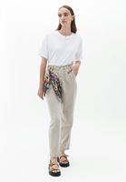 Women Beige Ultra High Rise Baggy Fit Pants