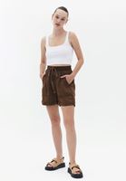 Women Brown Mini Shorts with Waist Detail