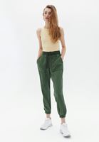 Women Khaki Mid Rise Jogger Pants