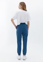 Women Blue Mid Rise Jogger Pants