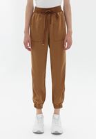 Women Brown Mid Rise Jogger Pants