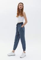 Women Blue Mid Rise Jogger Pants