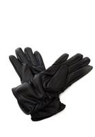 Women Black Vegan Leather Gloves