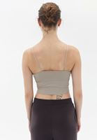 Women Beige Seamless Crop Top