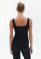 Women Black Stretch Square Neck Singlet