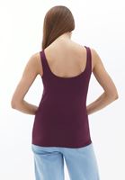 Women Purple Stretch Square Neck Singlet