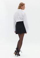 Women Black High Rise Skirt with Belt Detail