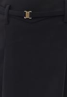 Women Black High Rise Skirt with Belt Detail