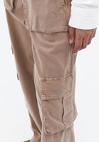 Women Brown Mid Rise Cotton Blended Cargo Pants