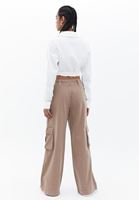 Women Brown Mid Rise Cotton Blended Cargo Pants