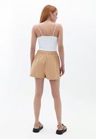 Women Cream High Rise Shorts Skirt