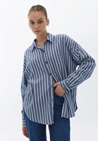 Bayan Çok Renkli Pamuklu Oversize Gömlek