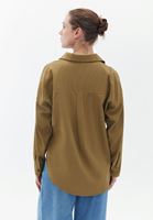 Women Green Oversize Shirt with Pocket