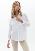 Women White Oversize Shirt with Pocket