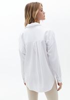 Women White Oversize Shirt with Pocket