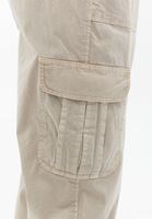 Women Beige High Rise Cargo Jogger Pants