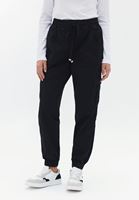 Women Black High Rise Cargo Jogger Pants